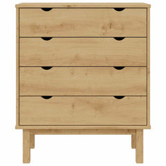 Drawer Cabinet"OTTA" 76,5x39,5x90cm Solid Wood Pine Brown