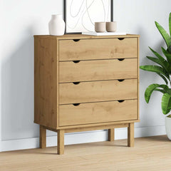 Drawer Cabinet"OTTA" 76,5x39,5x90cm Solid Wood Pine Brown