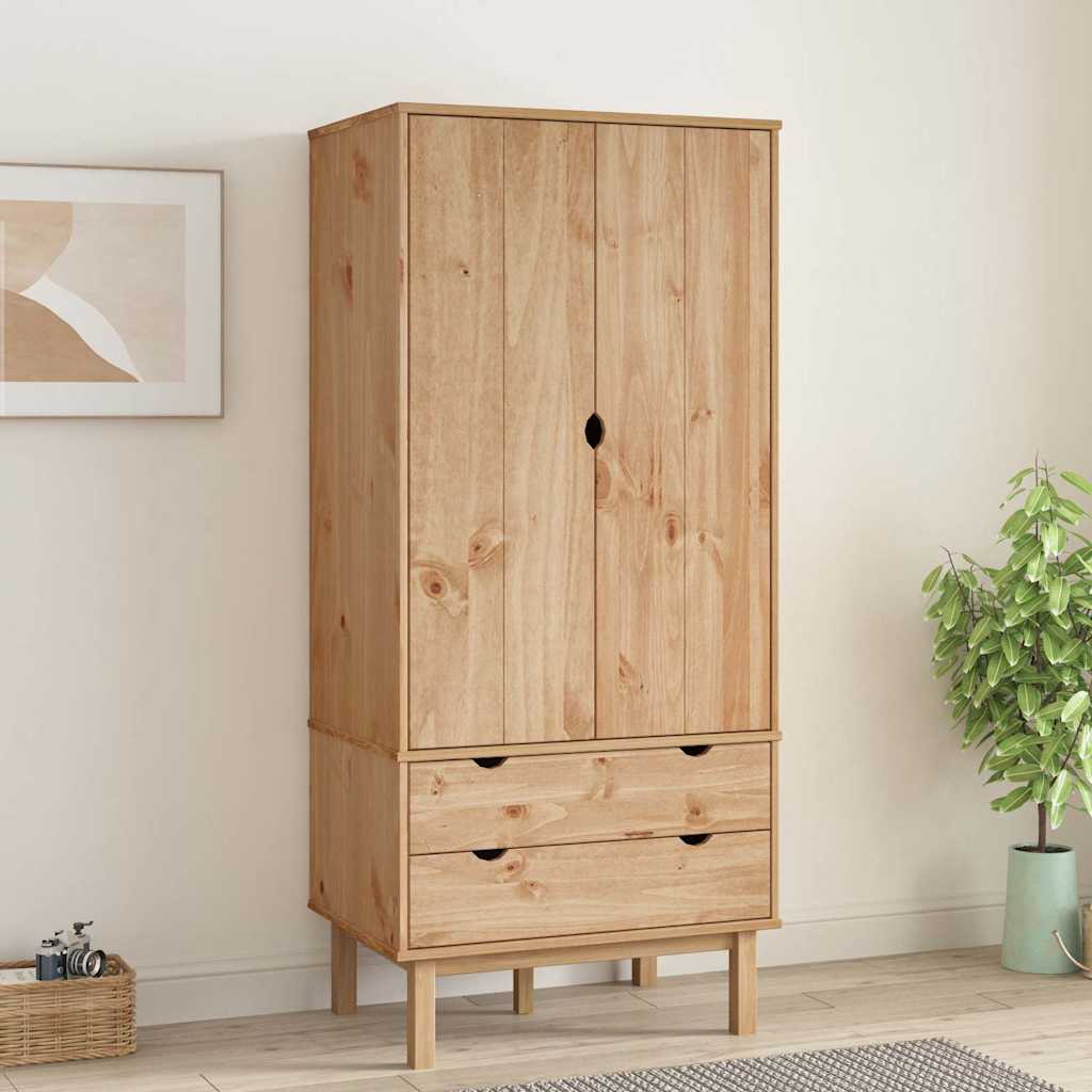 Wardrobe "OTTA" 76,5x53x172 cm Solid Wood Pine Brown