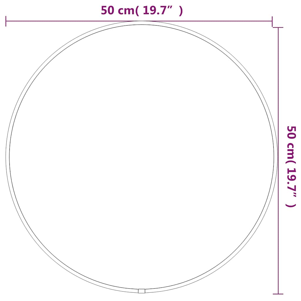 vidaXL Wall Mirror Silver Ø 50 cm Round 6