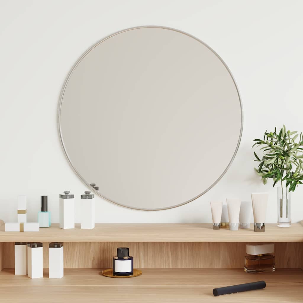 vidaXL Wall Mirror Silver Ø 50 cm Round 1