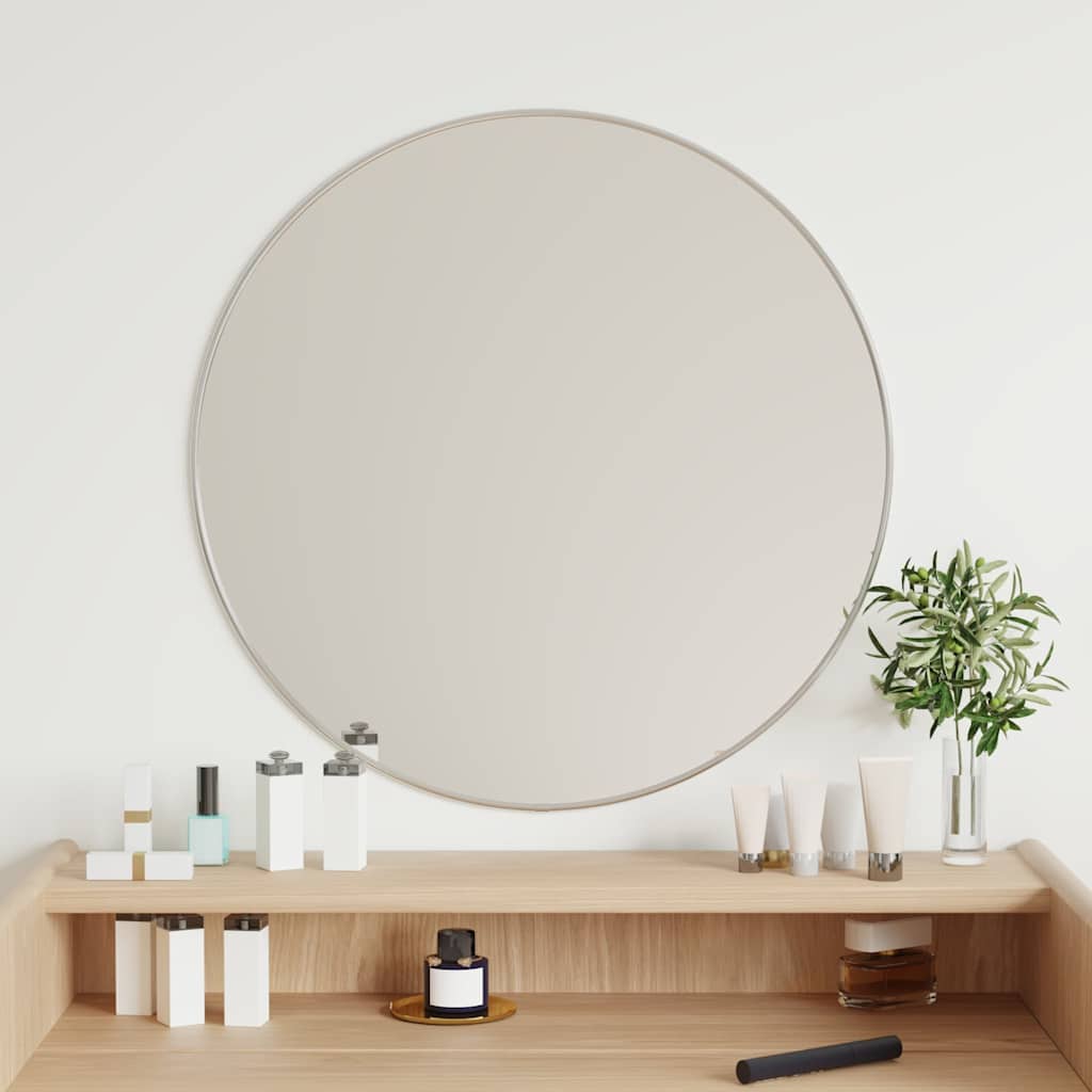 vidaXL Wall Mirror Silver Ø 60 cm Round 1