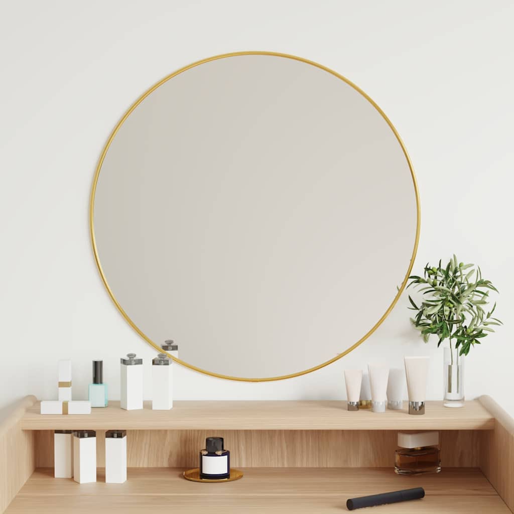 vidaXL Wall Mirror Gold Ø 60 cm Round 1