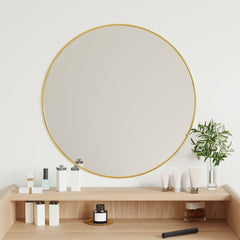 vidaXL Wall Mirror Gold Ø 60 cm Round 1