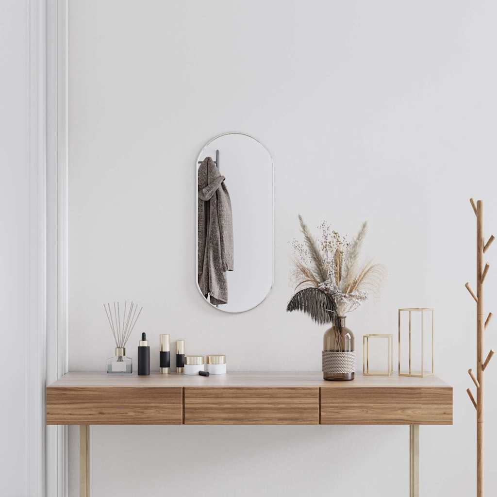 vidaXL Wall Mirror Silver 70x30 cm Oval 1