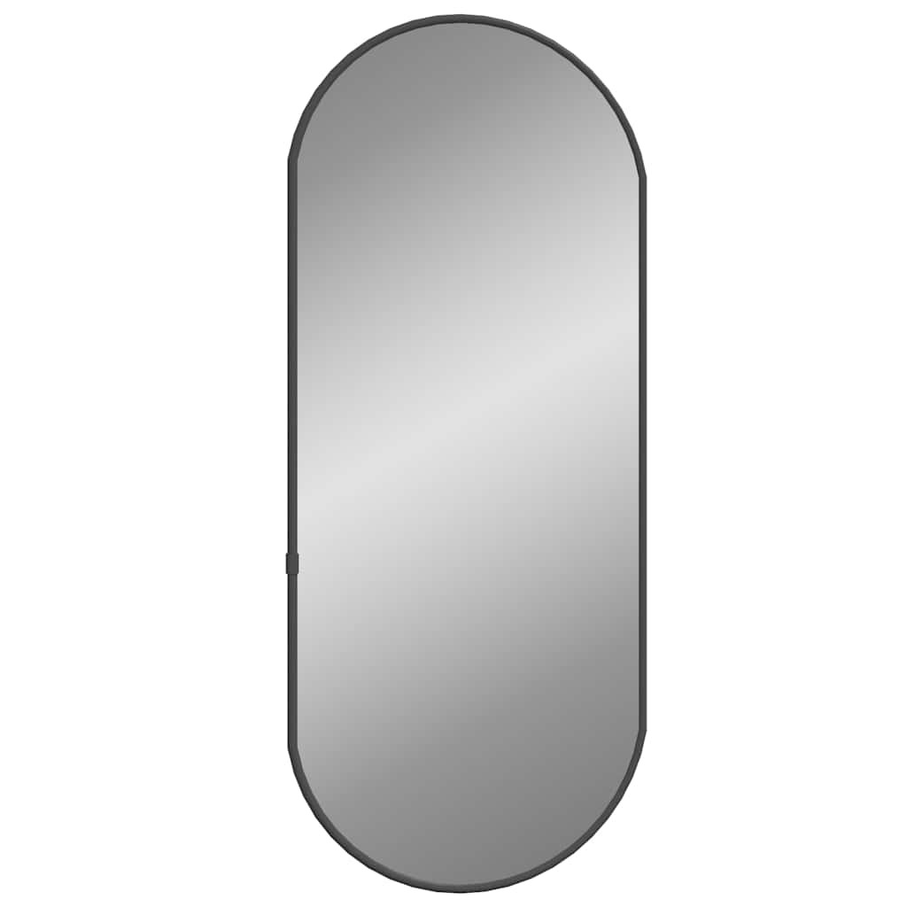 vidaXL Wall Mirror Black 60x25 cm Oval 3