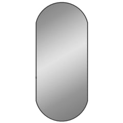 vidaXL Wall Mirror Black 80x35 cm Oval 2