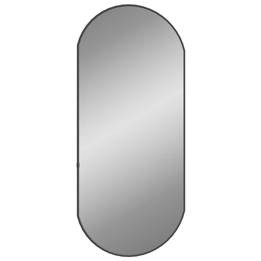 vidaXL Wall Mirror Black 80x35 cm Oval 3