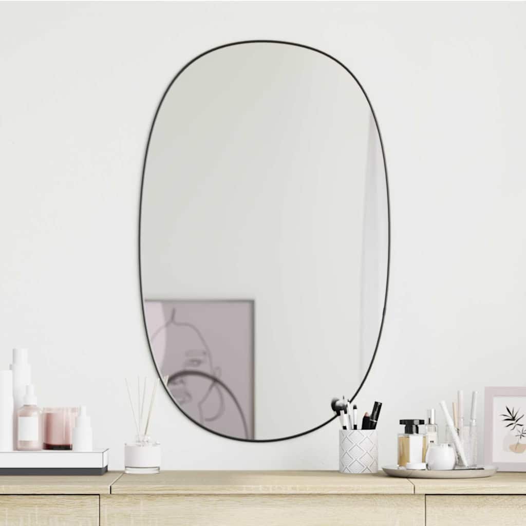 vidaXL Wall Mirror Black 70x45 cm 1
