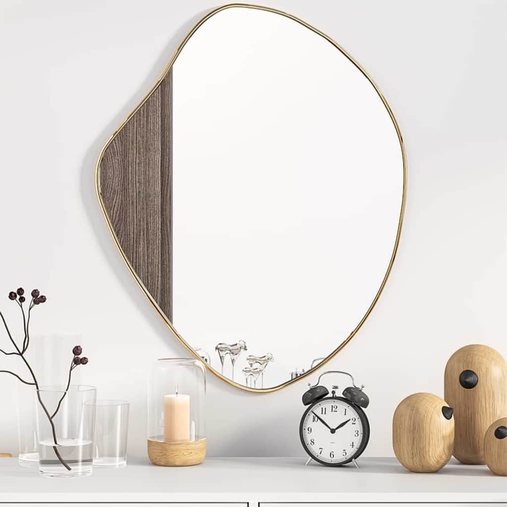 vidaXL Wall Mirror Gold 60x50 cm 1