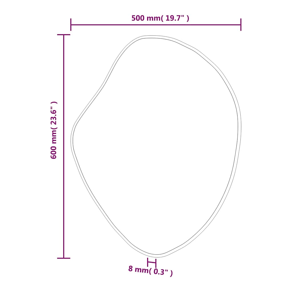 vidaXL Wall Mirror Black 60x50 cm 6