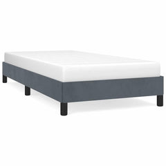 Bed Frame without Mattress Twin Velvet Dark grey 100 x 203 cm
