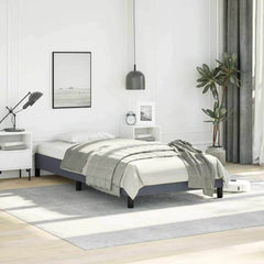 Bed Frame without Mattress Twin Velvet Dark grey 100 x 203 cm