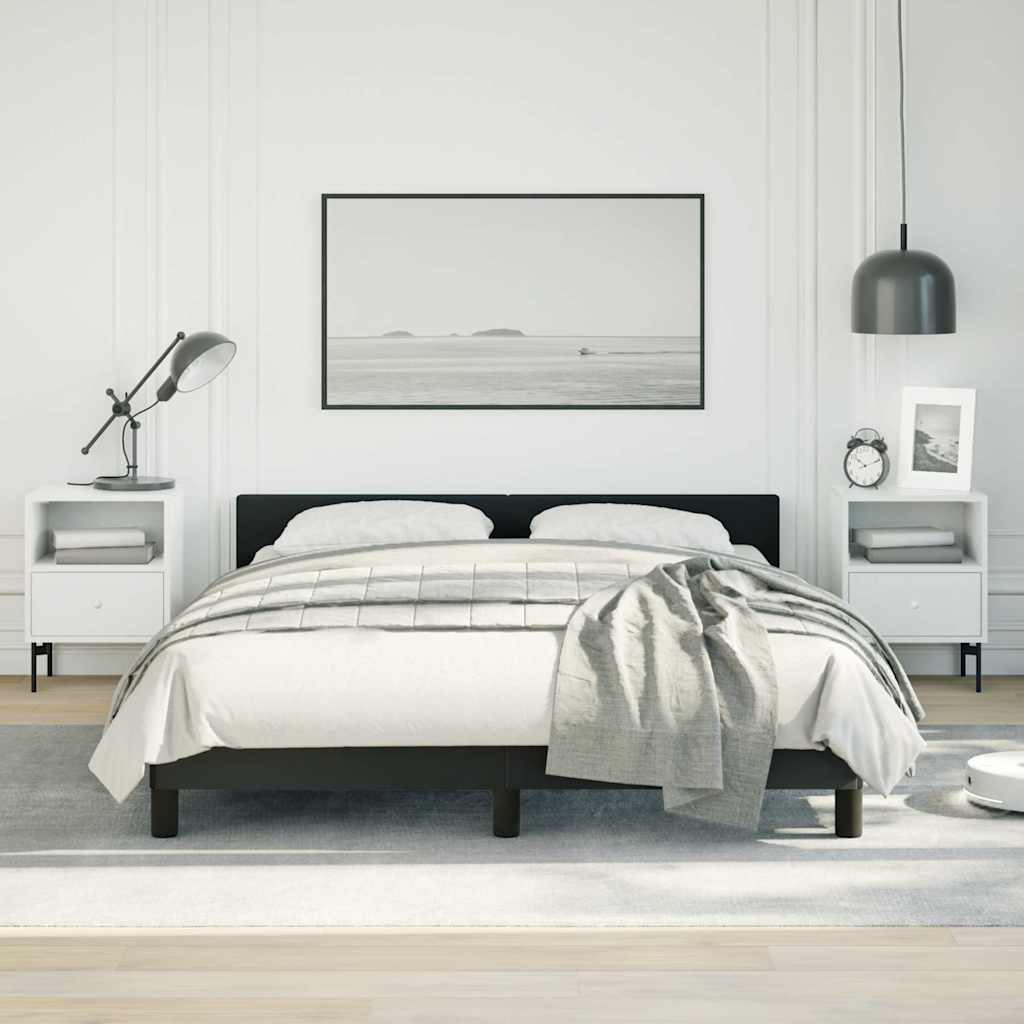 Bed Frame without Mattress Faux Leather Black