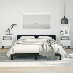 Bed Frame without Mattress Faux Leather Black