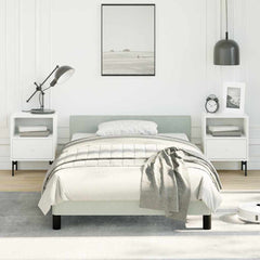 Bed Frame without Mattress Velvet Light grey Twin
