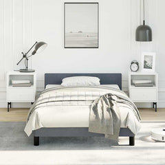 Bed Frame without Mattress Velvet Dark grey Twin