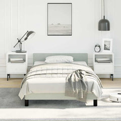 Bed Frame without Mattress Velvet Light grey Twin XL