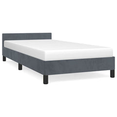 Bed Frame without Mattress Velvet Dark grey Twin XL