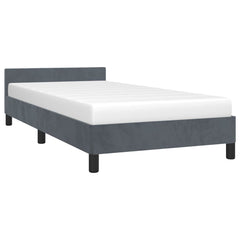 Bed Frame without Mattress Velvet Dark grey Twin XL