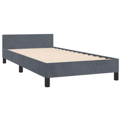Bed Frame without Mattress Velvet Dark grey Twin XL