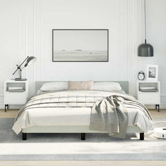 Bed Frame without Mattress Velvet Light grey Queen