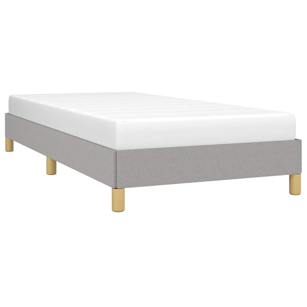 vidaXL Bed Frame without Mattress Light Grey 90x190 cm Single Single Fabric 3