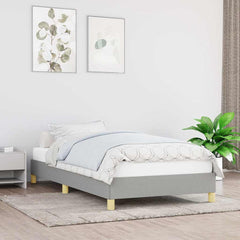 vidaXL Bed Frame without Mattress Light Grey 90x190 cm Single Single Fabric 1