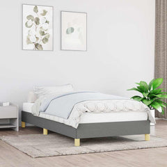 vidaXL Bed Frame without Mattress Dark Grey 90x190 cm Single Single Fabric 1