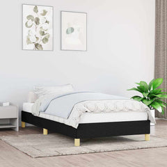 vidaXL Bed Frame without Mattress Black 90x190 cm Single Single Fabric 1