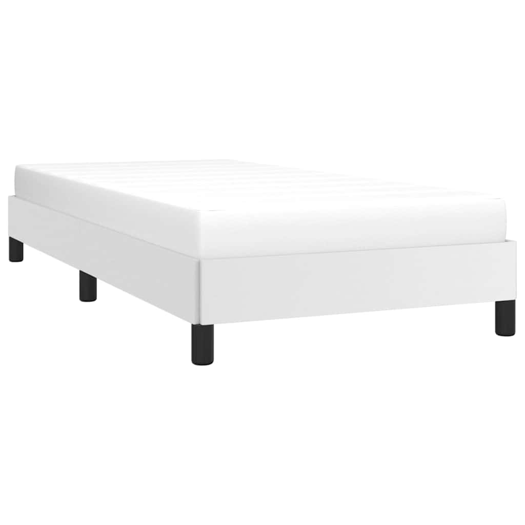 vidaXL Bed Frame without Mattress White 90x190 cm Single Single Faux Leather 3