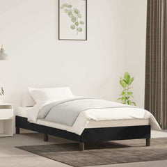 Bed Frame without Mattress Double Velvet in Black