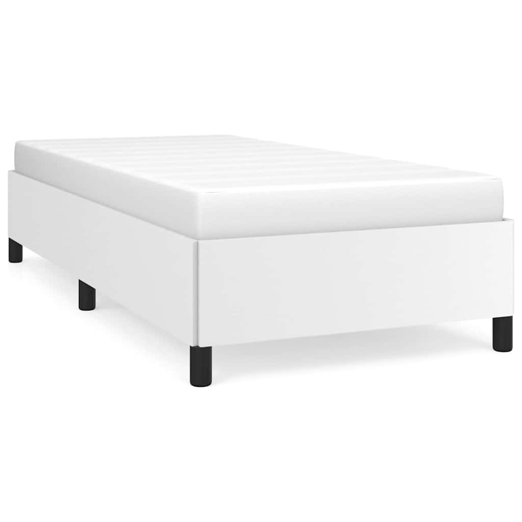 vidaXL Bed Frame without Mattress White 90x190 cm Single Single Faux Leather 2