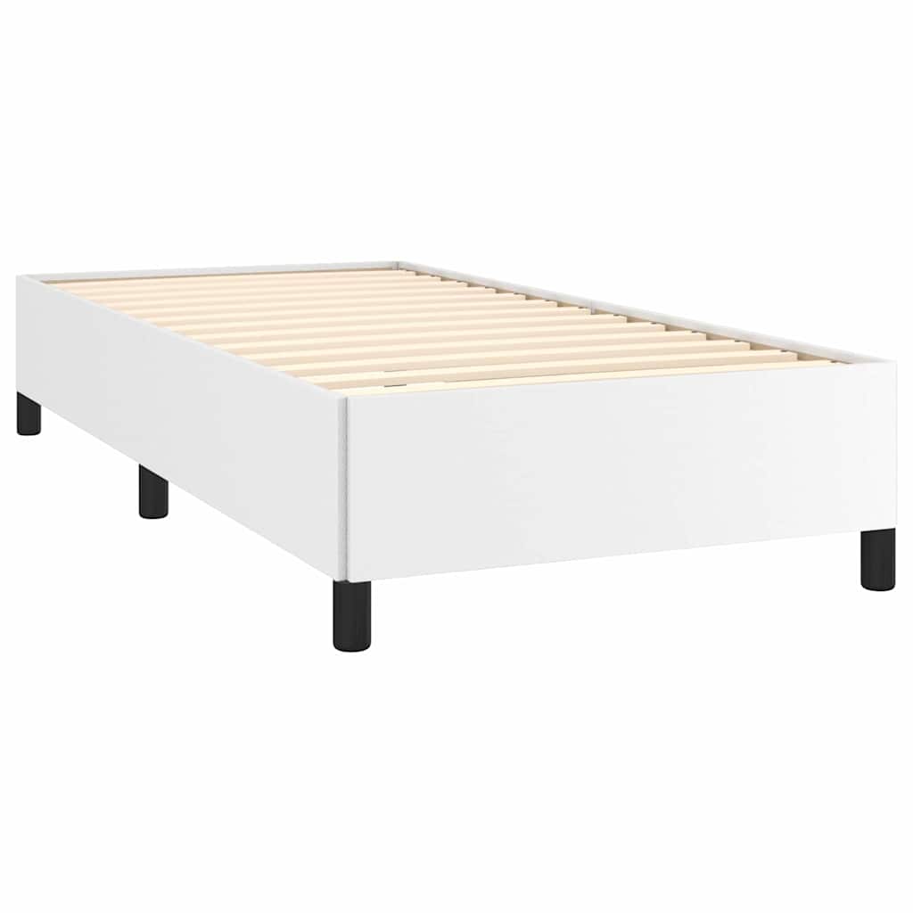 vidaXL Bed Frame without Mattress White 90x190 cm Single Single Faux Leather 4