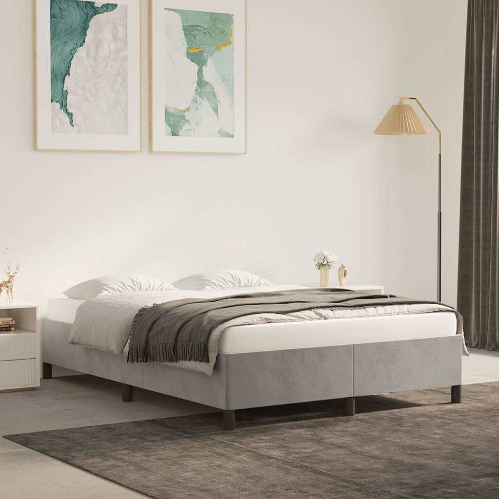 vidaXL Bed Frame without Mattress 135x190 cm Double Velvet