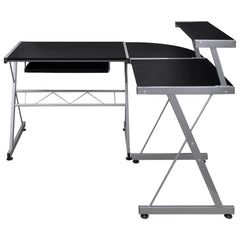 vidaXL Corner Computer Desk Black 132x112x99 cm Engineered Wood 2