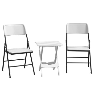 3 Piece Garden Dining Set White Polypropylene&HDPE