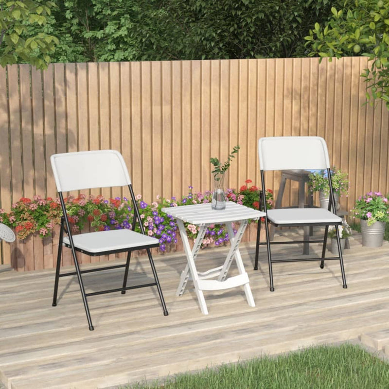 3 Piece Garden Dining Set White Polypropylene&HDPE