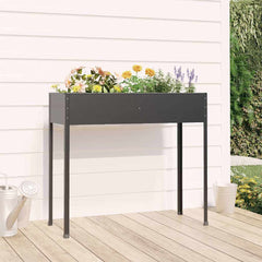 vidaXL Garden Planter Anthracite 100.5x40.5x90 cm Galvanised Steel 1