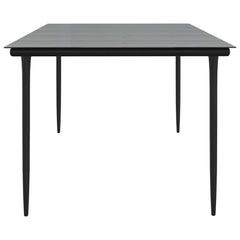 vidaXL Garden Dining Table Black 200x100x74cm Steel and Tempered Glass 4