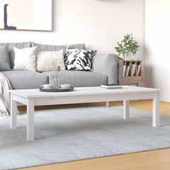 814235 vidaXL Coffee Table White 110x50x30 cm Solid Wood Pine 1