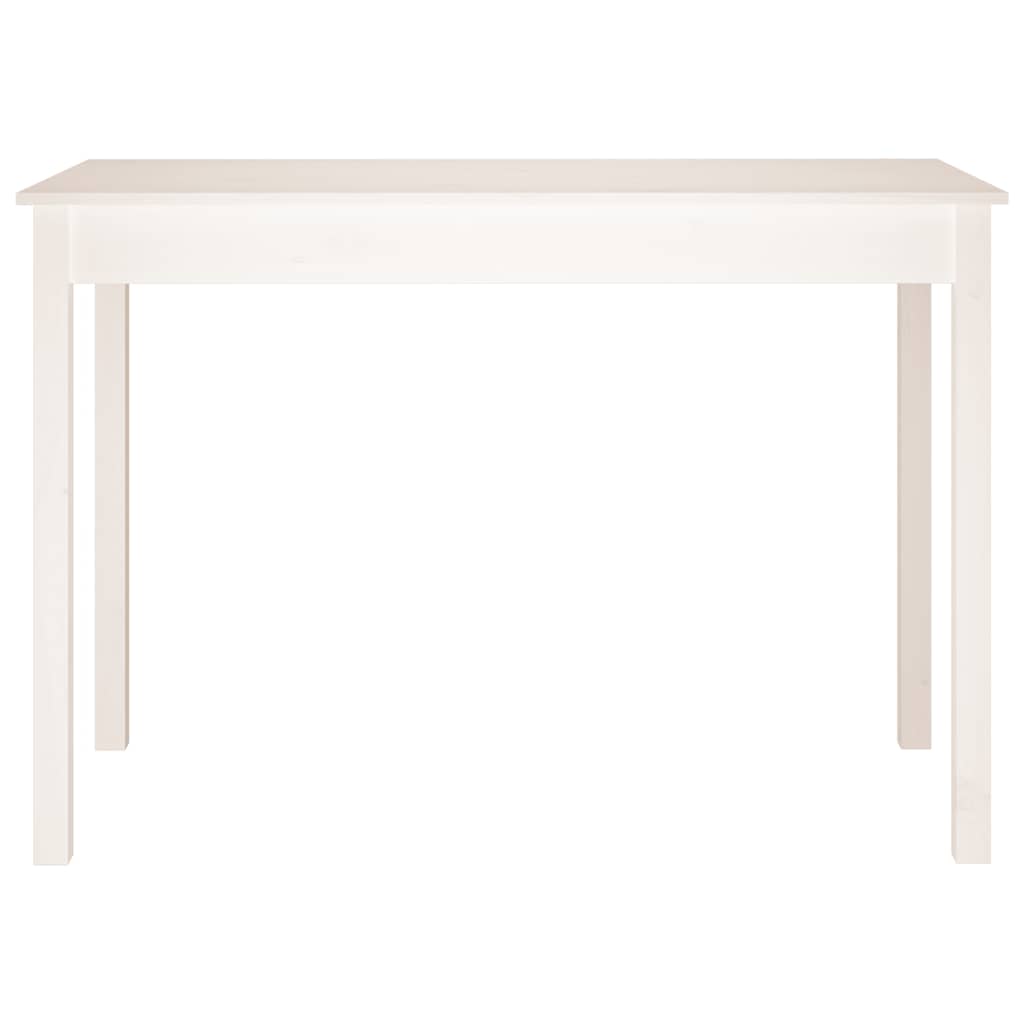 vidaXL Dining Table White 110x55x75 cm Solid Wood Pine 3