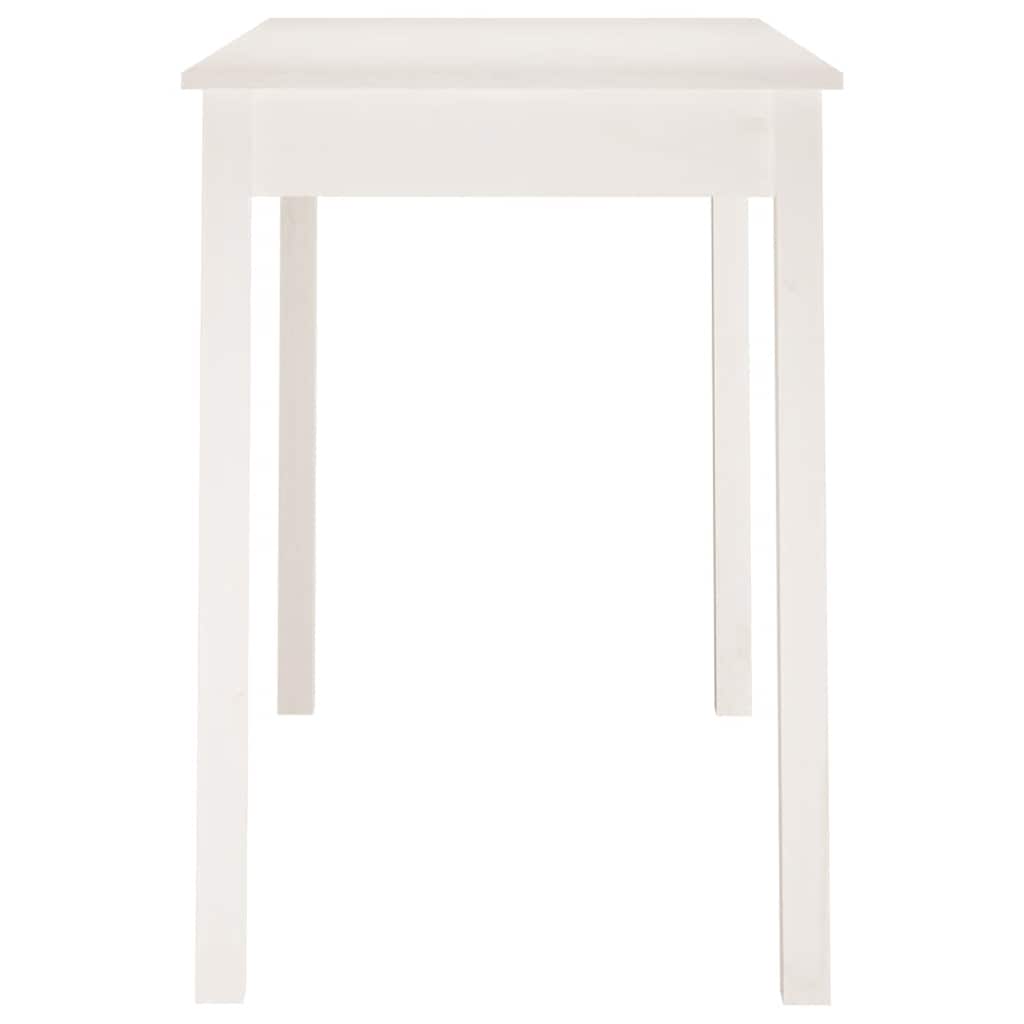vidaXL Dining Table White 110x55x75 cm Solid Wood Pine 4