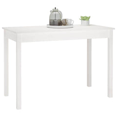 vidaXL Dining Table White 110x55x75 cm Solid Wood Pine 6