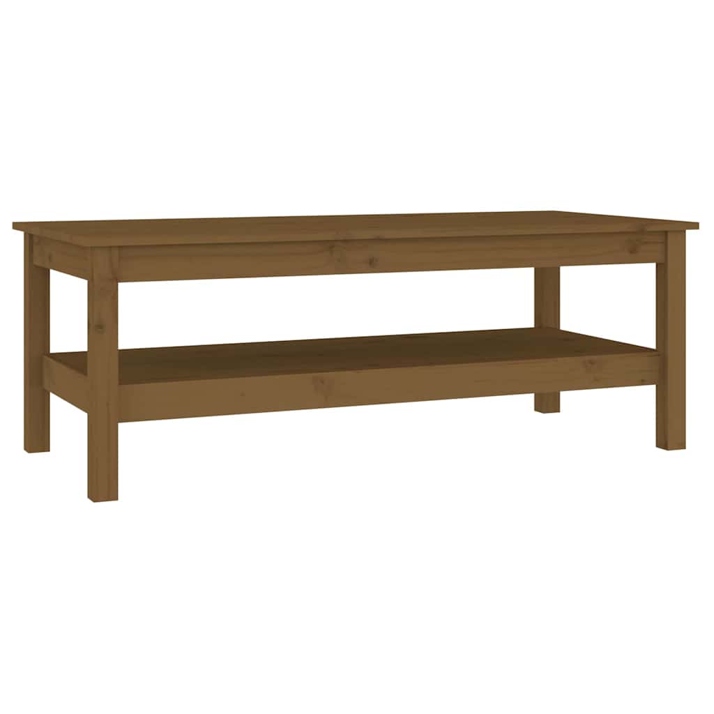 vidaXL Coffee Table | Honey brown | Solid pinewood | Medium | Storage 2