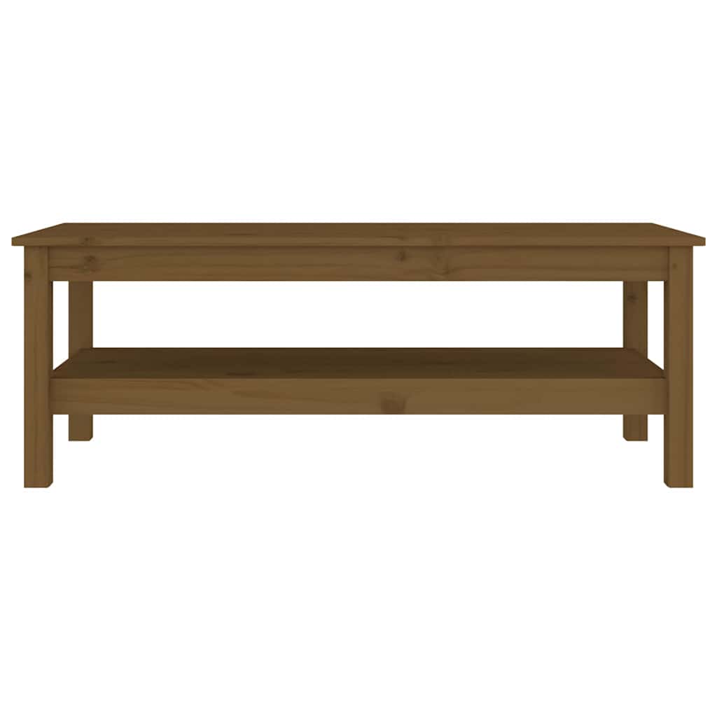 vidaXL Coffee Table | Honey brown | Solid pinewood | Medium | Storage 3