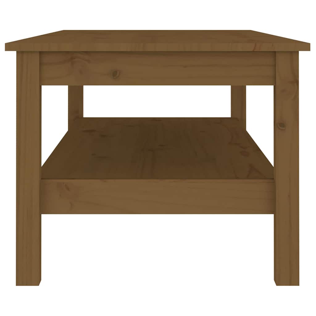 vidaXL Coffee Table | Honey brown | Solid pinewood | Medium | Storage 4