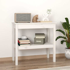 vidaXL Console Table White 80x40x75 cm Solid Wood Pine 1