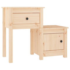 vidaXL Bedside Cabinet | Set of 2 | Pine | Solid pine wood | Standard 3