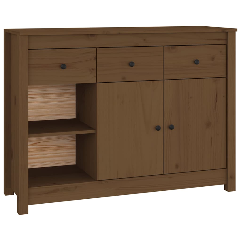 vidaXL Sideboard Honey Brown 100x35x74 cm Solid Wood Pine 2